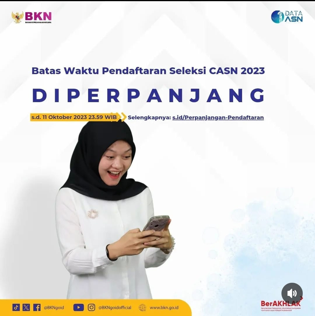PERPANJANGAN PENDAFTARAN CASN TAHUN 2023