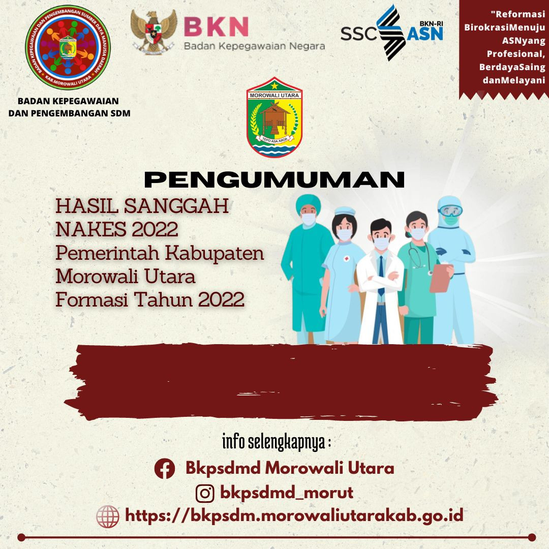 PENGUMUMAN HASIL SANGGAH TENAGA KESEHATAN TAHUN 2022