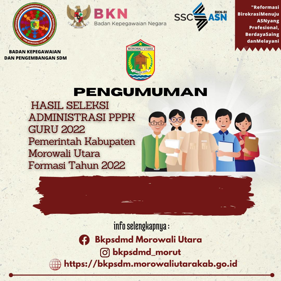 PENGUMUMAN HASIL SELEKSI ADMINISTRASI PPPK GURU 2022