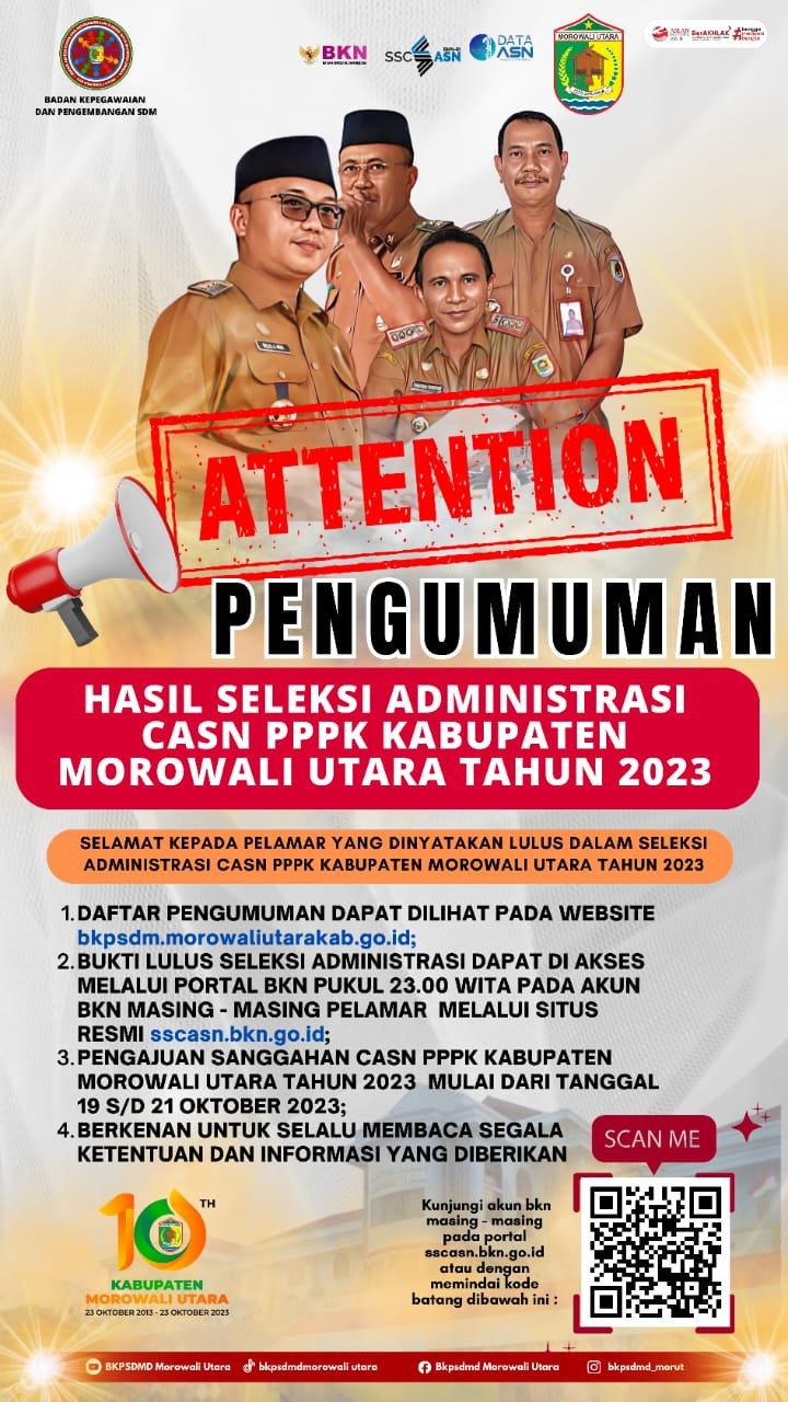 PENGUMUMAN SELEKSI ADMINISTRASI PPPK TAHUN 2023